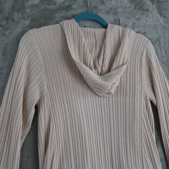 Barefoot Dreams CozyChic Ultra Lite Hooded Cardigan Womens S Cream Soft Lounge - Picture 11 of 16